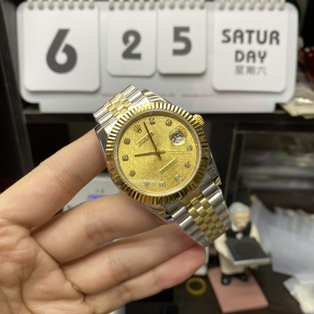 Rolex Datejust series Computer grain DIAL, gold brezel , 41mm size,