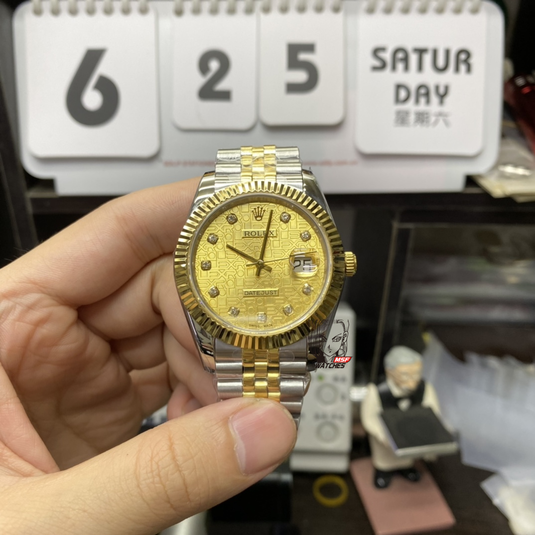 Rolex Datejust series Computer grain DIAL, gold brezel , 41mm size,